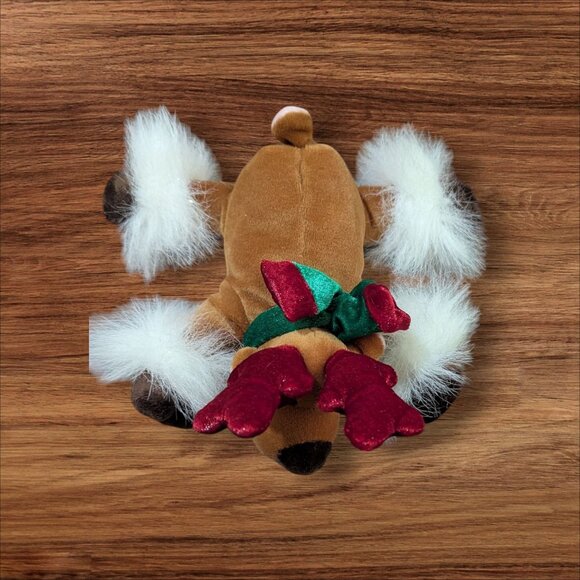Commonwealth Plush Reindeer Toy With Red Antlers & Green Bow 6"  2005 - Picture 2 of 8